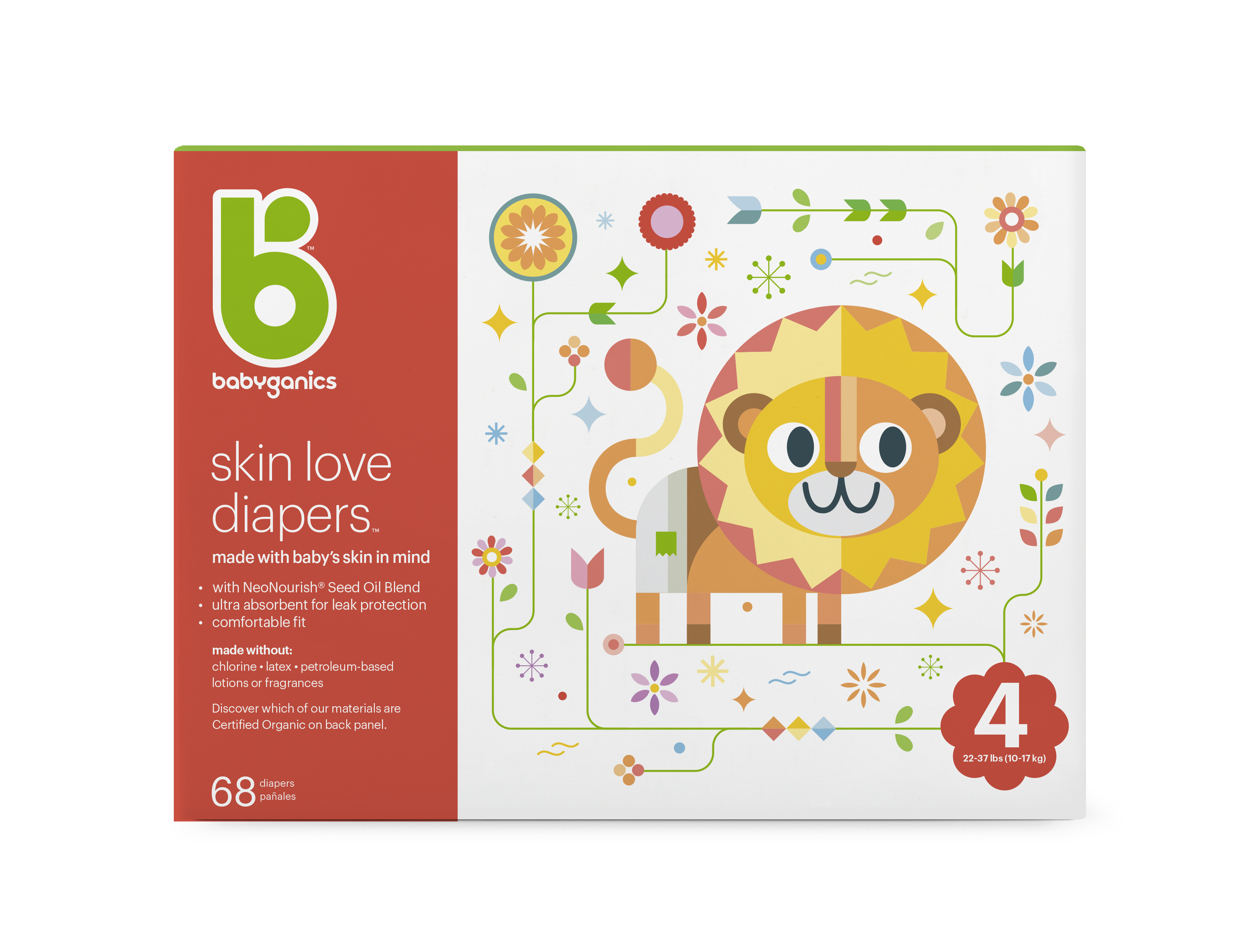 skin love diapers, size 4