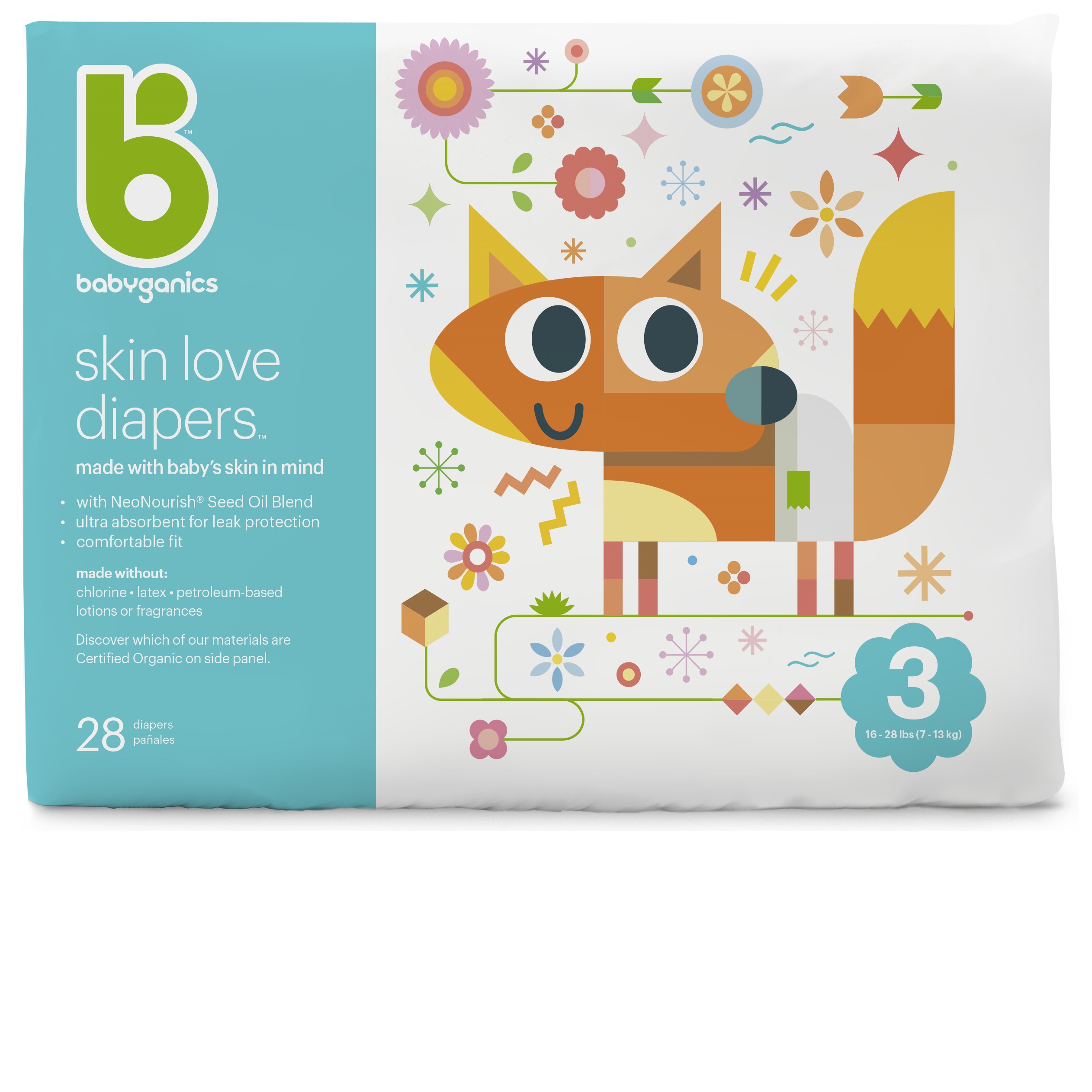 skin love diapers, size 3