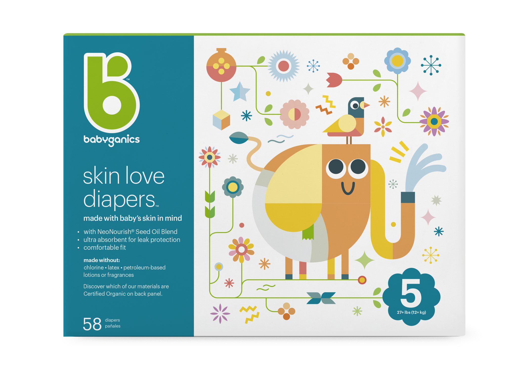 skin love diapers, size 5